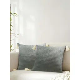 Urban Space Waffle Cool Grey Cotton Cushion Covers - Set of 2-image-32