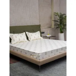 URBAN SPACE  White & Pink Floral 200 TC King Bedsheet with 2 Pillow Covers-picture-31