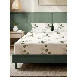 Urban Space White Printed Bedsheet Set Double-picture-44