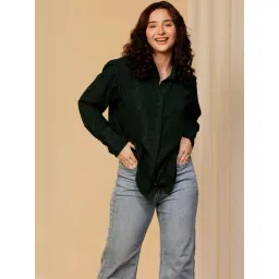 Urban Sundari Green Cotton Casual Fit Shirt-picture-17