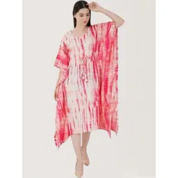 Urban Sundari Pink Cotton Casual Fit Printed Kaftan Dress-picture-29