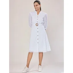 Urban Sundari White Casual Fit Embroidered Dress image 5