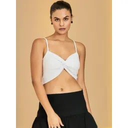 Urban Sundari White Cotton Casual Fit Crop Top-picture-24