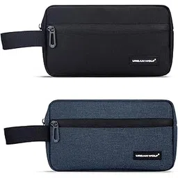 urban wolf Travel Toiletry Bag for Men and Women Water-Resistant Shaving Kit/Bag for Toiletry Accessories, Hanging Dopp Kit, Cosmetics Pouch with Multiple Pockets (Black and Blue), Pack of 2-picture-29