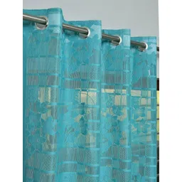 UrbanArts Blue Embroidered Sheer Long Door Curtain-picture-23