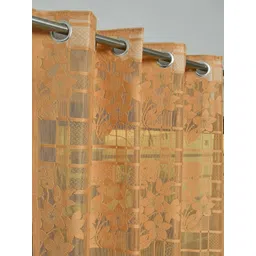 UrbanArts Gold-Toned Embroidered Sheer Window Curtain-picture-12