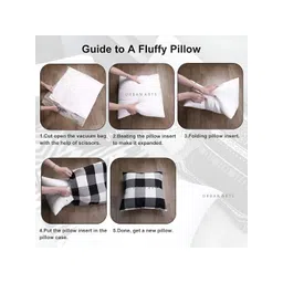 UrbanArts White 2Pcs Striped Square Shaped Filled Cushions image 4