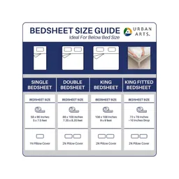 UrbanArts White & Pink Conversational 300 TC King Bedsheet with 2 Pillow Covers image 3