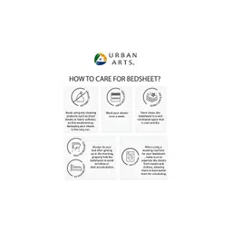 UrbanArts White & Pink Conversational 300 TC King Bedsheet with 2 Pillow Covers image 4