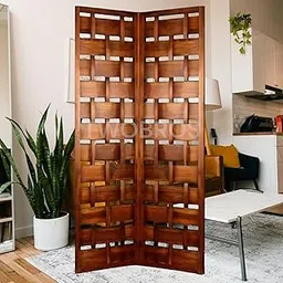 Urbane Crafts Wooden Room Partition/Screen/Room Divider/Room Separator for Living Room Bedroom Hallway Home Office Freestanding (2 Panel 6 Feet - Block D)-picture-22