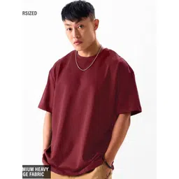 URBANICE Men Solid Oversized Round Neck Cotton T-shirt-picture-15