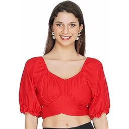 urbanlily Women's Shimmer Modal Satin Long Sleeve Tie Back Solid Crop Top Blouse-picture-34
