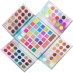 URBANMAC Eyeshadow Palette Highly Pigmented Neon Glitter Rainbow Make Up Eye Shadow Powder with Blush Powder All In One Makeup Gift Set Shimmery, Satin & Matte Finish 105 Colors-picture-25