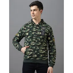 Urbano Fashion Cotton Camouflage Printed Hooded Neck Sweatshirt-picture-19