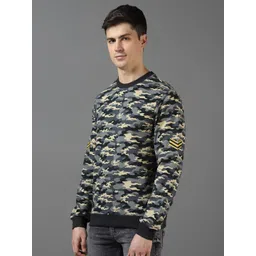 Urbano Fashion Cotton Camouflage Printed Round Neck Sweatshirt image 3