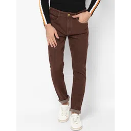 Urbano Fashion Men Brown Slim Fit Mid-Rise Clean Look Stretchable Jeans-picture-37