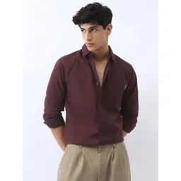 Urbano Fashion Men Cocoa Cotton Full Sleeve Regular Fit Casual Solid Shirt-picture-40