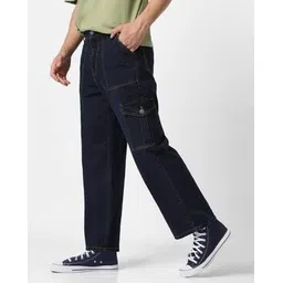 urbano fashion Men Loose Fit Non-Stretchable 6 Pockets Cargo Jeans-picture-17