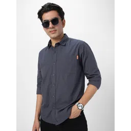Urbano Fashion Men Spread Collar Solid Cotton Casual Shirt-picture-23