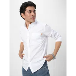 Urbano Fashion Men Spread Collar Solid Cotton Casual Shirt-picture-22