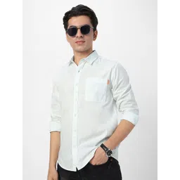 Urbano Fashion Men Spread Collar Solid Cotton Casual Shirt-picture-21