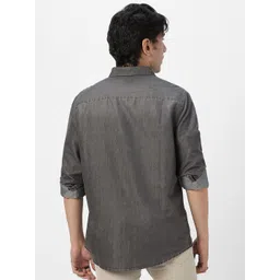 Urbano Fashion Men Spread Collar Solid Denim Casual Shirt image 4