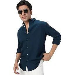 urbano fashion Men's Cotton Full Sleeve Regular Fit Textured Shirt with Spread Collar-picture-15