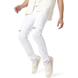 urbano fashion Men's Knee Slit Distressed Jeans Stretchable-picture-15