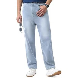 urbano fashion Men's Loose Baggy Fit Washed Jeans Non-Stretchable-picture-28