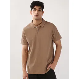 Urbano Fashion Men's Mocha Mousse Solid Regular Fit Half Sleeve Cotton Polo T-Shirt-picture-14