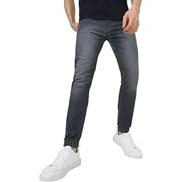 urbano fashion Men's Slim Fit Mid Rise Stretch Jogger Jeans-picture-22