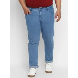 Urbano Plus Men Blue & Beige Regular Fit Mid-Rise Clean Look Jeans-picture-18