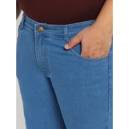 Urbano Plus Men Blue Cuffed Hem Stretchable Jeans image 5