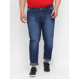 Urbano Plus Men Blue Washed Regular Fit Stretchable Jeans-picture-14