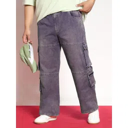 Urbano Plus Men Dark Blue Loose Baggy Fit Travel Cargo Jeans With 8 Pockets Stretchable-picture-48