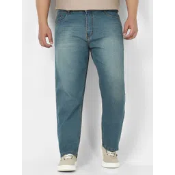 Urbano Plus Men Light Blue Straight Fit Heavy Washed Jeans Stretchable-picture-34