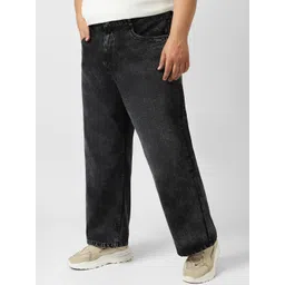 Urbano Plus Men Loose Relaxed Fit Mid-Rise Light Fade Clean Look Baggy Cotton Jeans-picture-12