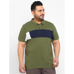 Urbano Plus Men Plus Size Striped Polo Collar Cotton T-shirt-picture-19