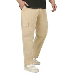 urbano plus Men's Mid Rise Regular Fit Solid Cargo Chino Pant with 6 Pockets Stretchable-picture-32