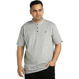 urbano plus Men's Solid Mandarin Collar Regular Fit Half Sleeve Cotton T-Shirt-picture-25