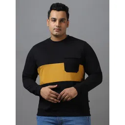 Urbano Plus Plus Size Colourblocked Cotton Round Neck Sweatshirt-picture-38