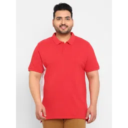 Urbano Plus Plus Size Colourblocked Polo Collar Pure Cotton T-shirt-picture-10