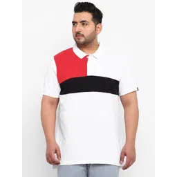 Urbano Plus Plus Size Colourblocked Polo Collar Pure Cotton T-shirt-picture-11