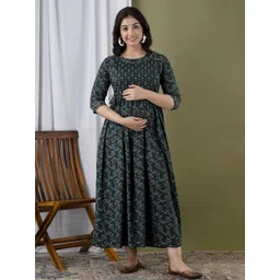 UrbanRang Floral Print Maternity Maxi Dress-picture-28