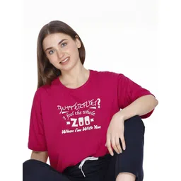 URBE-URBAN EVOLUTION Women Printed Cotton Lounge T-Shirt-picture-18