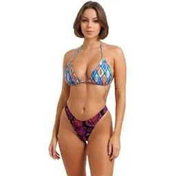 urge Vibrant High Leg Floral Paisley Cheeky Bikini Bottom for Women Bold High Cut Thong Swimwear Separate Bottom Only-picture-32