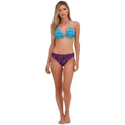 urge Wild Orchid Leopard Bikini Bottom for Women Mid Rise Swim Bottom Only Trendy Purple Leopard Print Flattering Fit Comfortable Coverage Beach Swimwear-picture-10