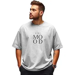 urgear Good Mood Oversized T-Shirt, Grey Melange, Casual Wear-picture-36
