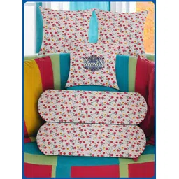 2 Bolster 3 Cushion Microfibre Floral Bolster Pack of 5-image-14