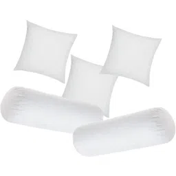 Microfibre Bolster Pack of 5 Solid Diwan Set Of 3 Cushion & 2-image-46